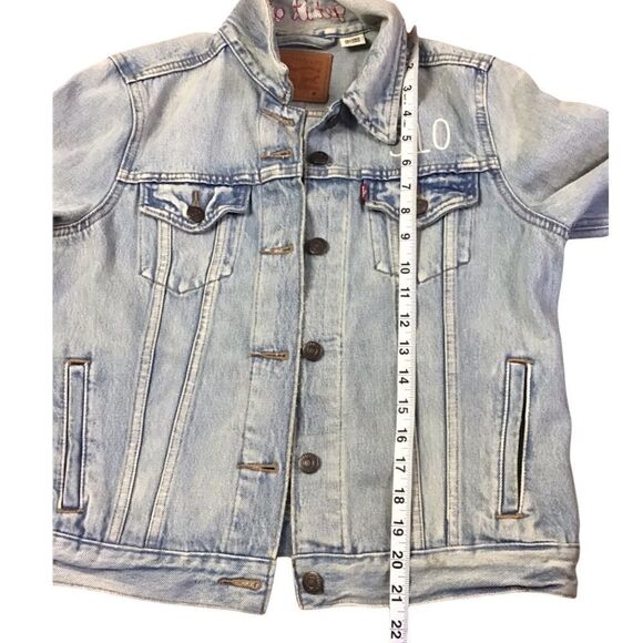 Levi’s Distressed & Embroidered Denim Jean Jacket - Picture 8 of 10